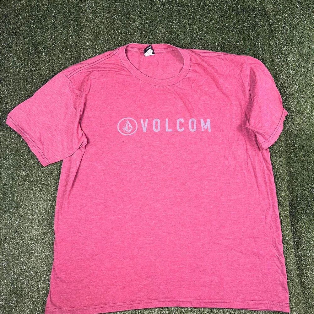 Volcom Men's Pink and Red T-shirt
